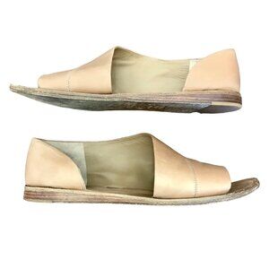 Vince Women's Tabitha Asymmetric Leather Half D'Orsay Open Toe‎ Flats. Size 9